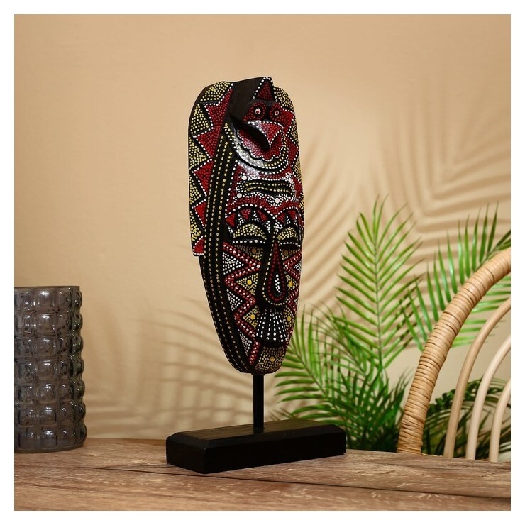 Маска "Чудо" на подставке, албезия 15х10х43 см  