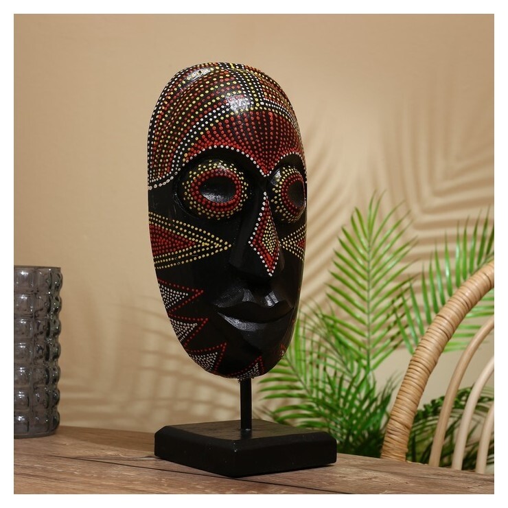 Маска "Бу" на подставке, албезия 20х10х45 см  