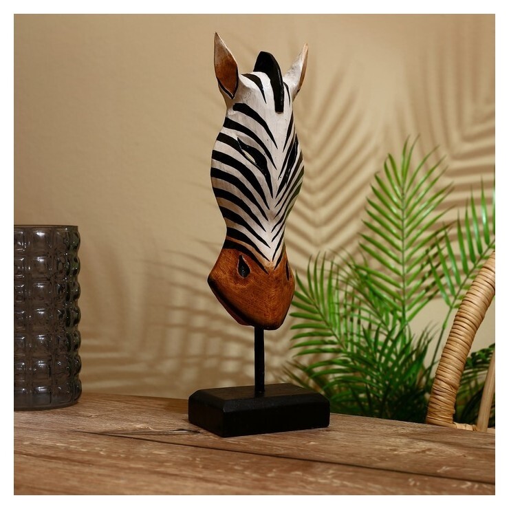 Маска "Зебра" на подставке, албезия 40 см  