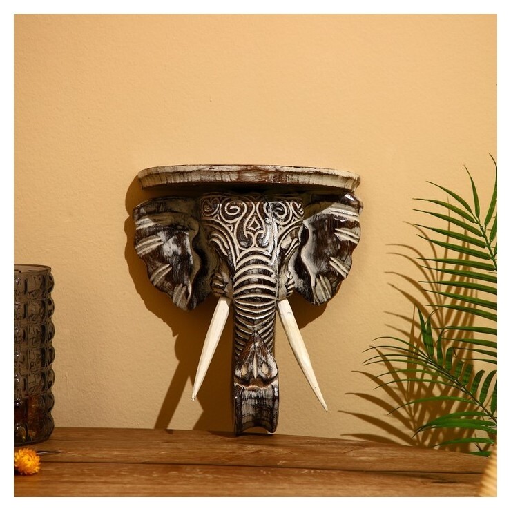 Панно настенное "Голова слона" албезия 30х12х32 см  