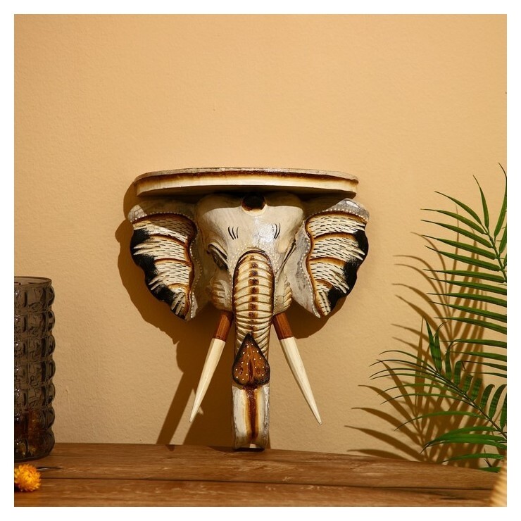 Панно настенное "Голова слона" албезия 30х12х32 см  
