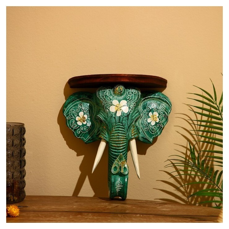 Панно настенное "Голова слона" албезия 30х12х32 см  