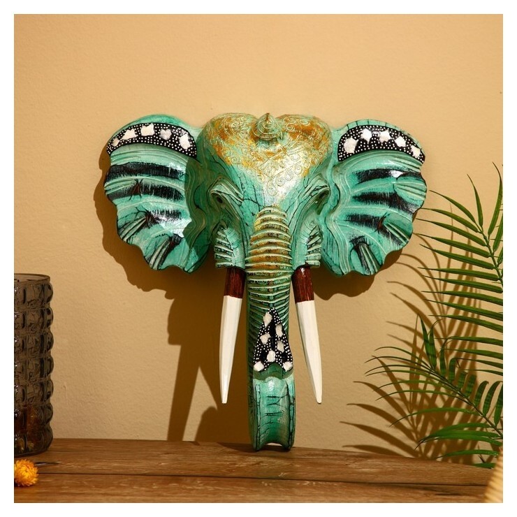 Панно настенное "Голова слона" албезия 40х12х40 см  