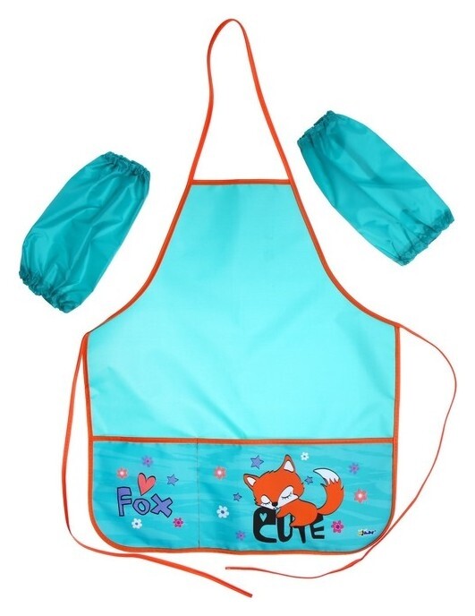 Фартук для труда + нарукавники, 535 х 445/230 х 145 мм, оникс, ФН 41-1 "Лисёнок", бирюзовый, 69369  Оникс