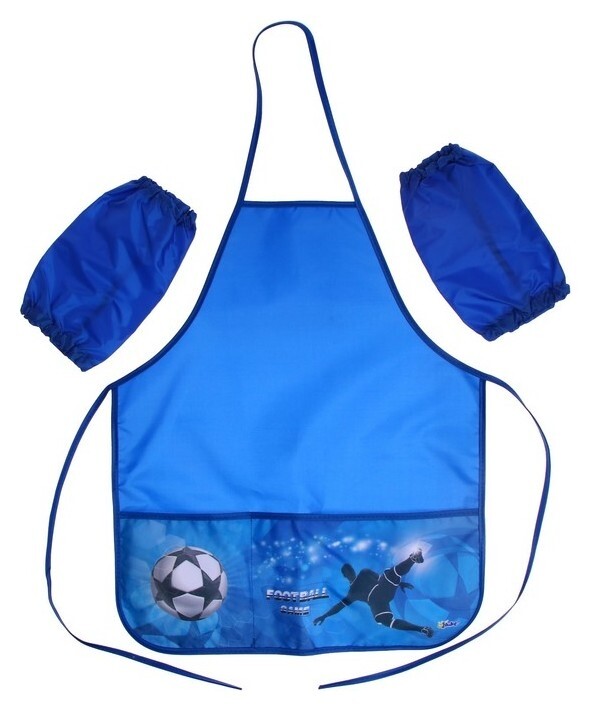 Фартук для труда + нарукавники, 535 х 445/230 х 145 мм, оникс, ФН 41-1 "Футбол", синий, 69375  Оникс