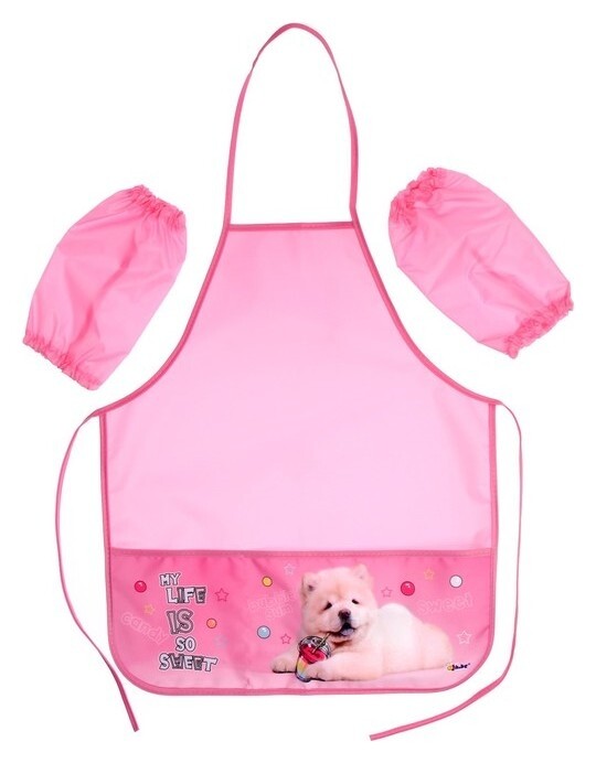 Фартук для труда + нарукавники, 535 х 445/230 х 145 мм, оникс, ФН 41-1, Sweet Dog, розовый, 69370  Оникс