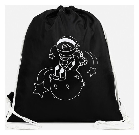 Мешок для обуви на шнурке, цвет чёрный  