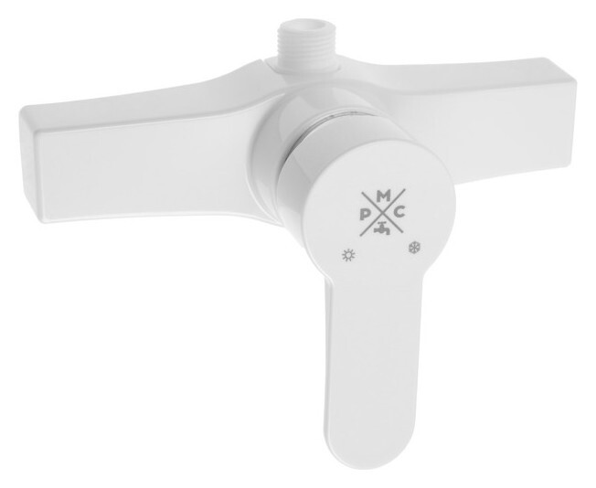 Смеситель для душа RMS Pl5-003, однорычажный, без излива, без лейки, белый Ростовская Мануфактура Сантехники