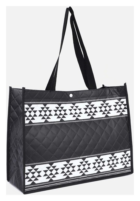 Сумка хозяйственная на кнопке, цвет чёрный  