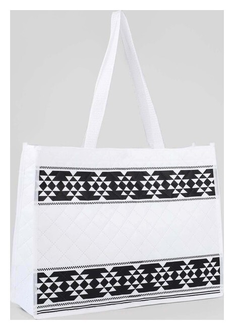 Сумка хозяйственная на кнопке, цвет белый  