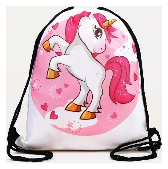 Мешок для обуви на шнурке, цвет розовый 