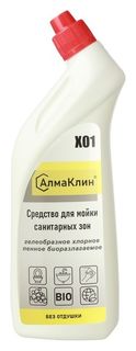Алмаклин X01, 0,75л. щелочное моющее средство для санузлов с активным хлором (Без отдушки) ( Алмадез