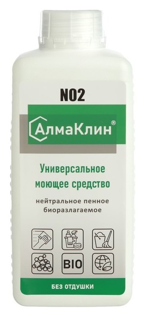 Алмаклин N2, 1л. нейтральное универсальное моющее средство (Без отдушки) тв.флакон, крышка