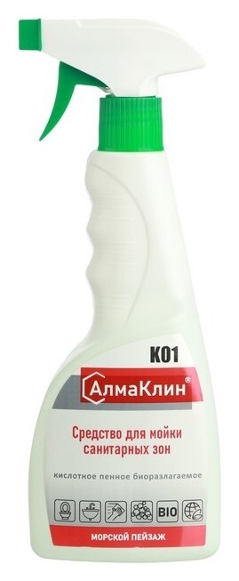 Алмаклин K01, 0,5л. кислотное моющее средство для санузлов (Морской пейзаж) триггер  Алмадез