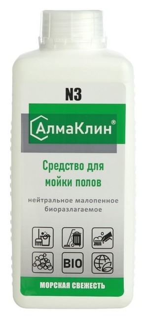 

Алмаклин N3, 1л. нейтральное универсальное моющее средство для полов (Морская свежесть) (твё