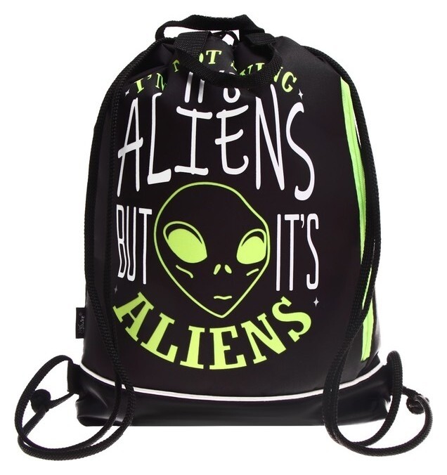 Мешок для обуви с карманом 430 х 360 мм, с ручкой-петлей, "Оникс", мо-31с-21,"Это чужой"  Оникс