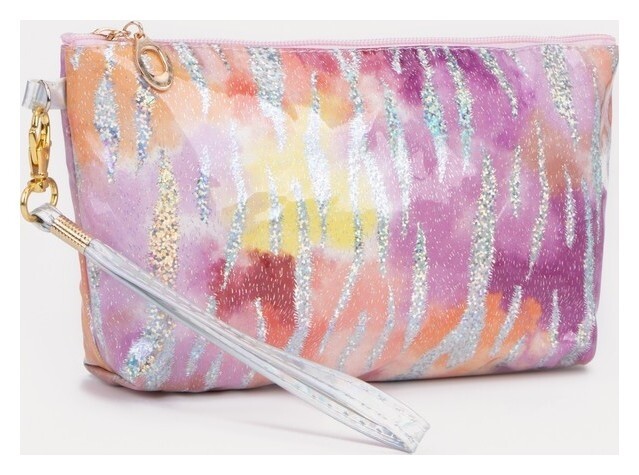 Косметичка на молнии, цвет сиреневый  