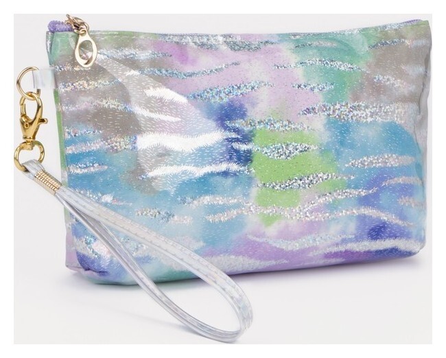 Косметичка на молнии, цвет сине-фиолетовый  