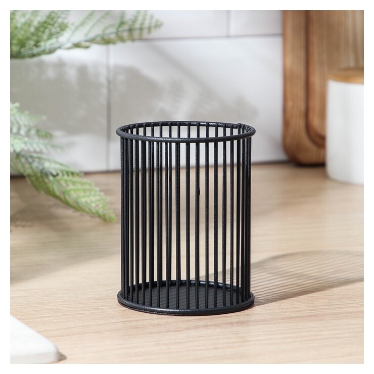 Сушилка для столовых приборов доляна «Лофт», 8×8×10 см, цвет чёрный  Доляна