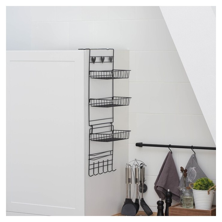 Полка универсальная подвесная доляна, цвет чёрный  Доляна