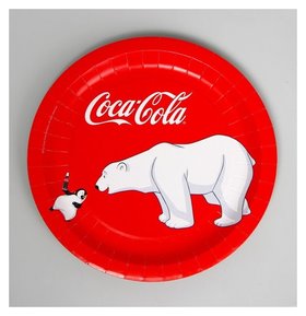 Набор бумажных тарелок «Мишки-1», Coca-cola, набор, 6 шт, D=230 мм Nd Play