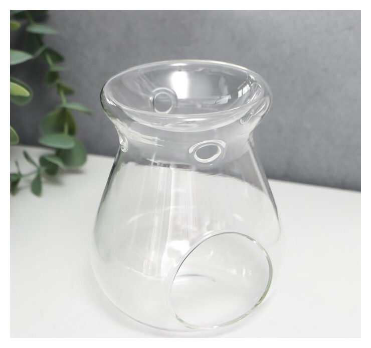 Аромалампа стекло "Вазон" прозрачная 9.5х8 см  