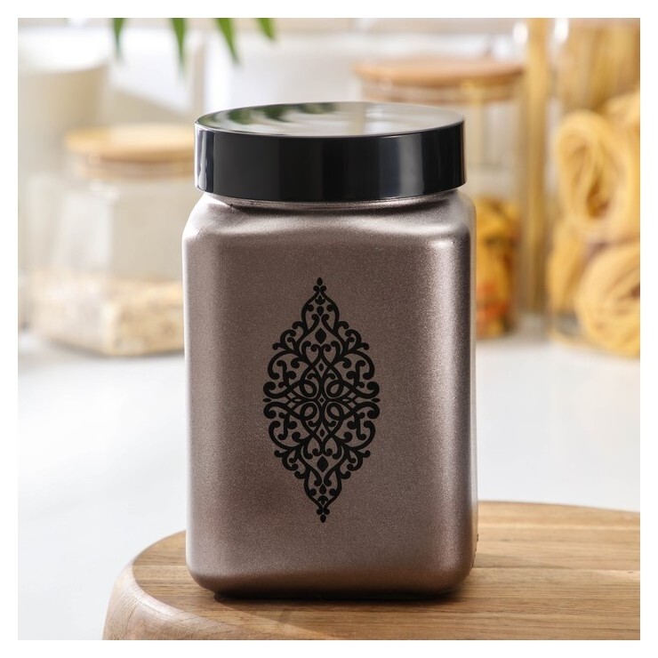 Банка стеклянная для сыпучих продуктов «Металлик», 1,4 л Herevin