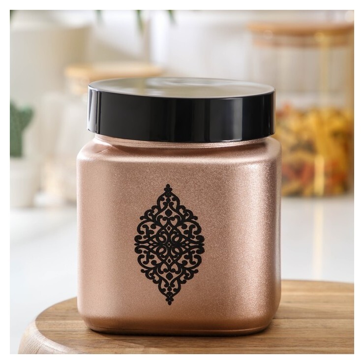 Банка стеклянная для сыпучих продуктов «Металлик», 1 л Herevin