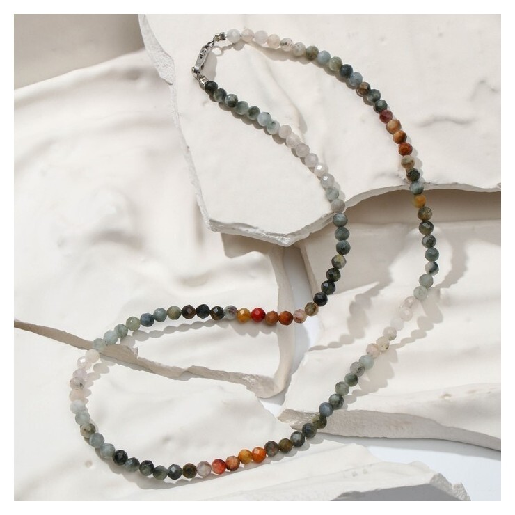 Бусы шар №4 " камней" (Тигровый,бычий,кошачий), 45см  