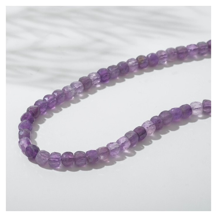 Бусины на нити кубик 4х4мм ювелирная огранка "Флюорит", 39см  