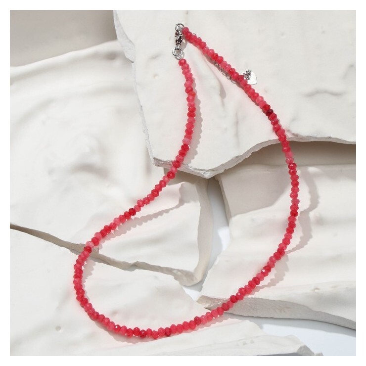 Бусы шар №3 "Агат", цвет коралловый, 34см с удлинителем 5см  