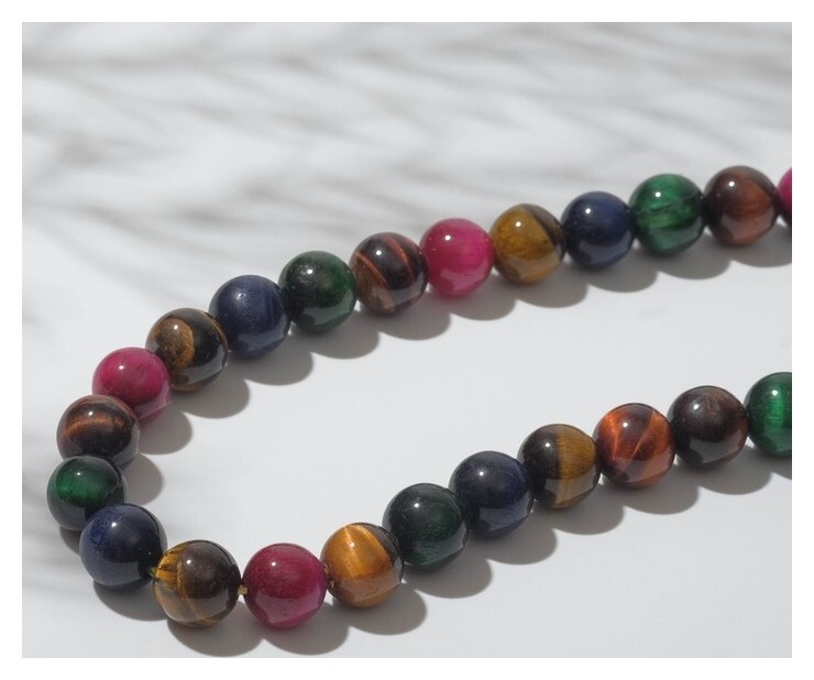 Бусины на нити №8 " камней" (Тигровый,бычий,кошачий), 38см  