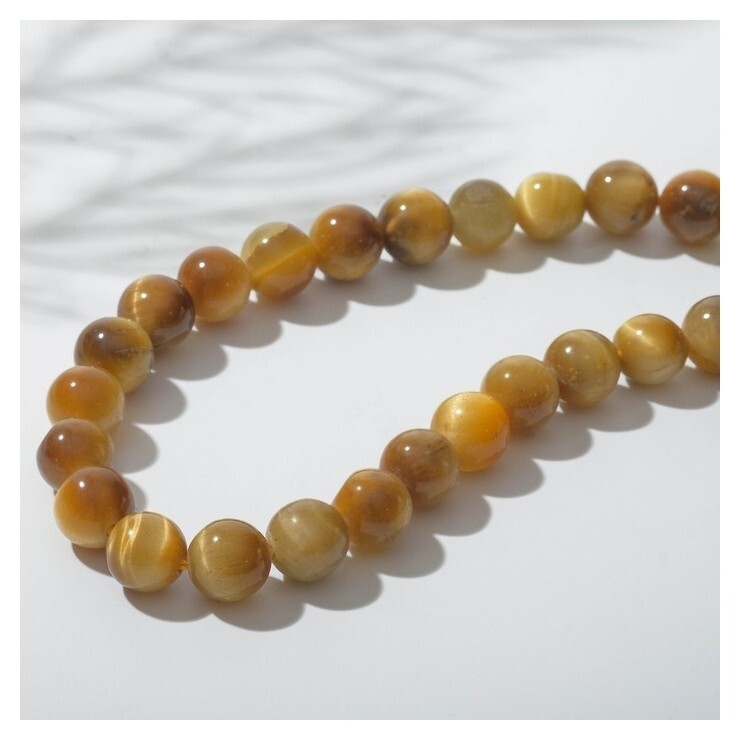 Бусины на нити №8 "Тигровый глаз", 38см  