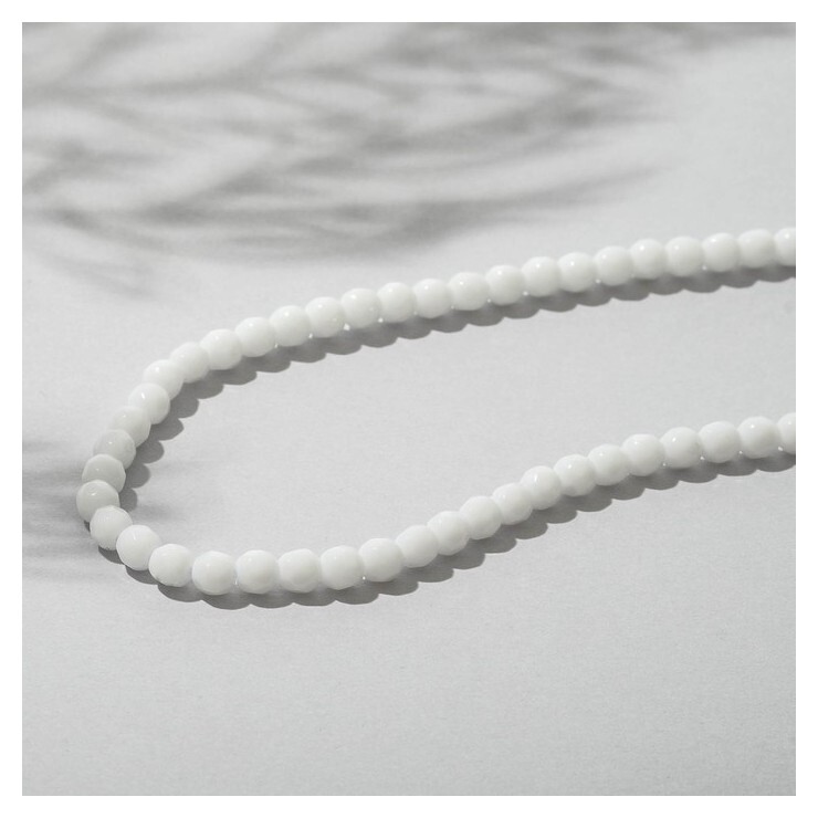 Бусины на нити №4 "Агат белый", 36см  