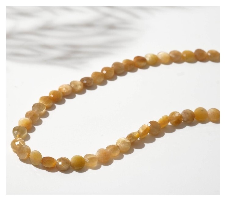 Бусины на нити "Тигровый глаз" светлый, лепёшка 4х2мм, 36см  