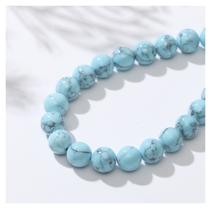 Бусины на нити шар №8 "Бирюза новая", 40см 