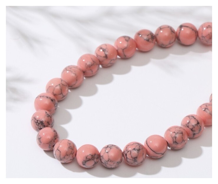 Бусины на нити шар №8 "Коралл светло-розовый", 40см  