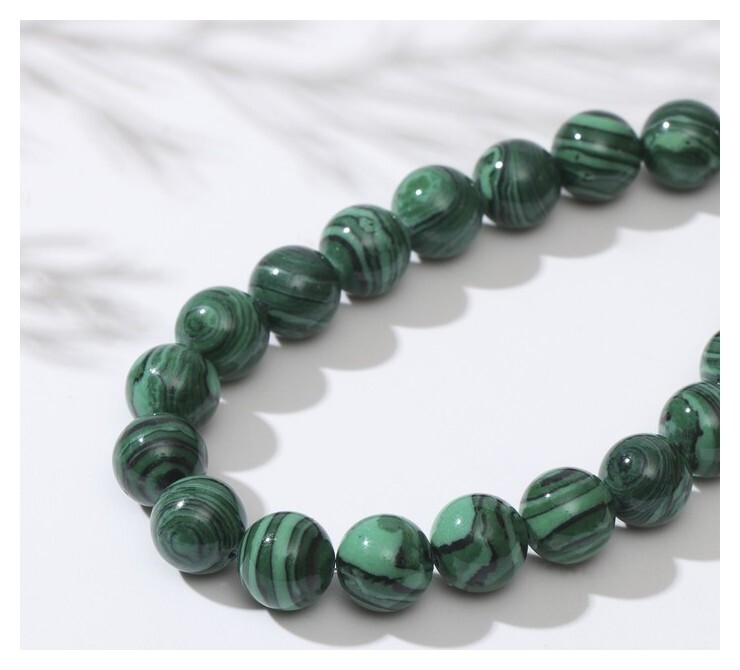 Бусины на нити шар №10 "Малахит", 40см 