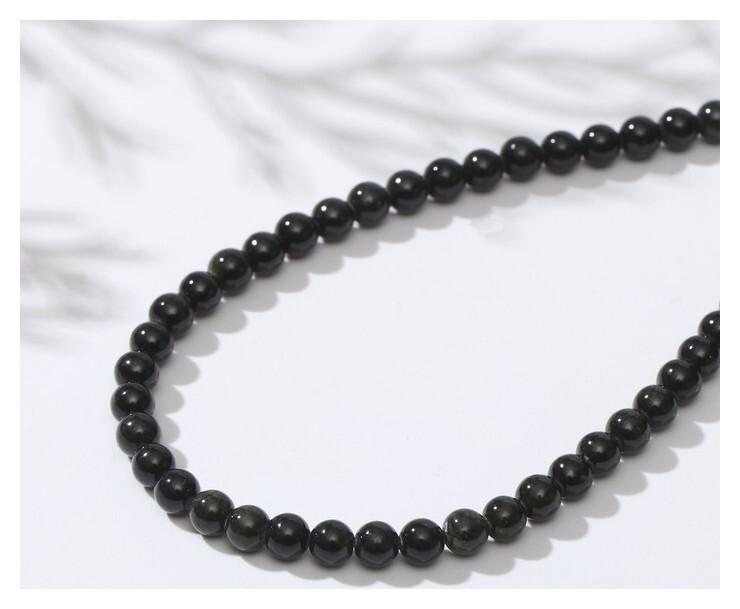 Бусины на нити шар №4 "Змеевик", 40см  