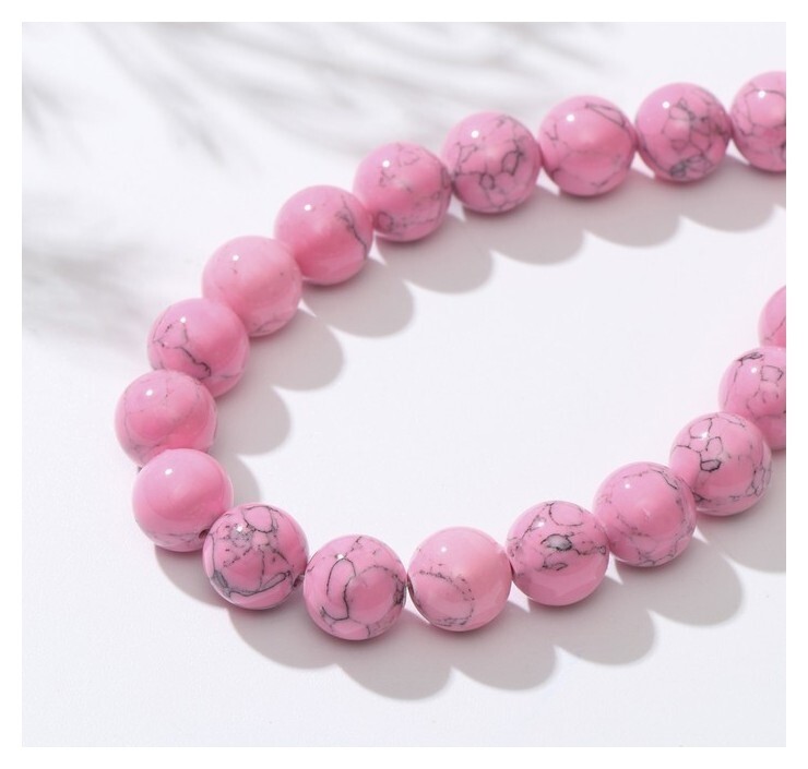 Бусины на нити шар №10 "Коралл розовый", 40см  