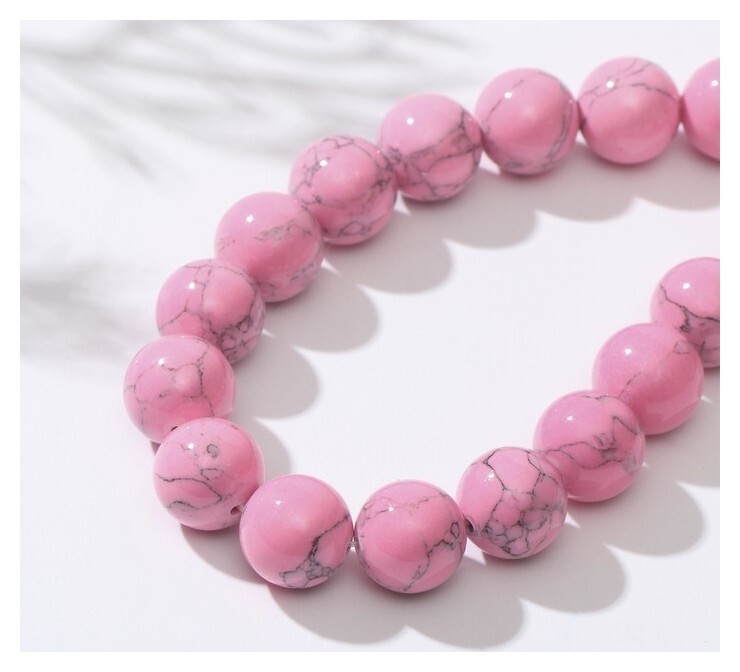 Бусины на нити шар №12 "Коралл розовый", 40см 