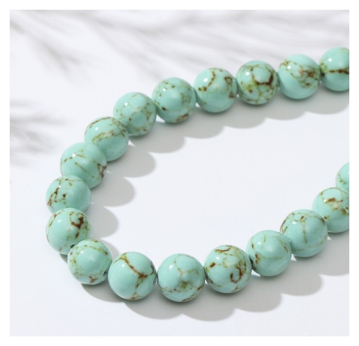 Бусины на нити шар №10 "Бирюза старая", 40см  