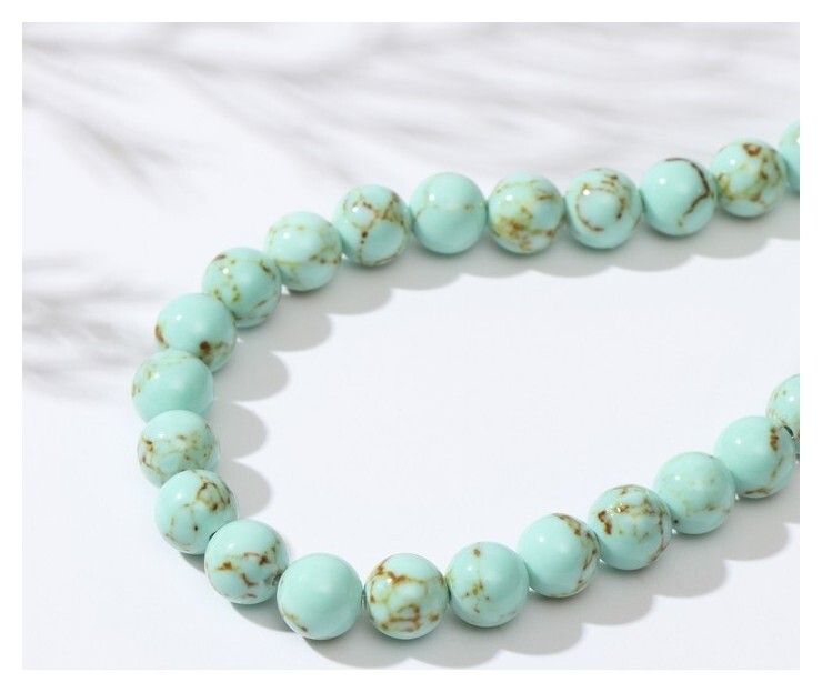 Бусины на нити шар №8 "Бирюза старая", 40см 