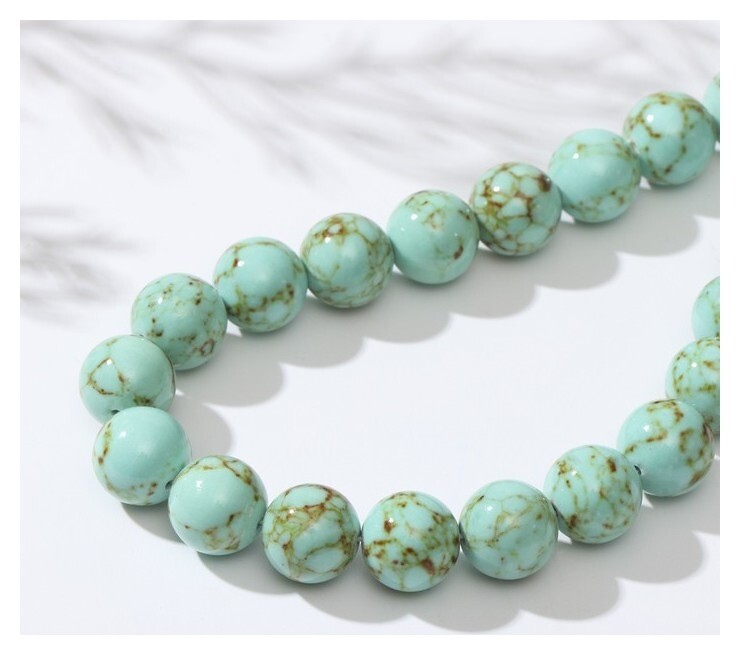 Бусины на нити шар №12 "Бирюза старая", 40см  