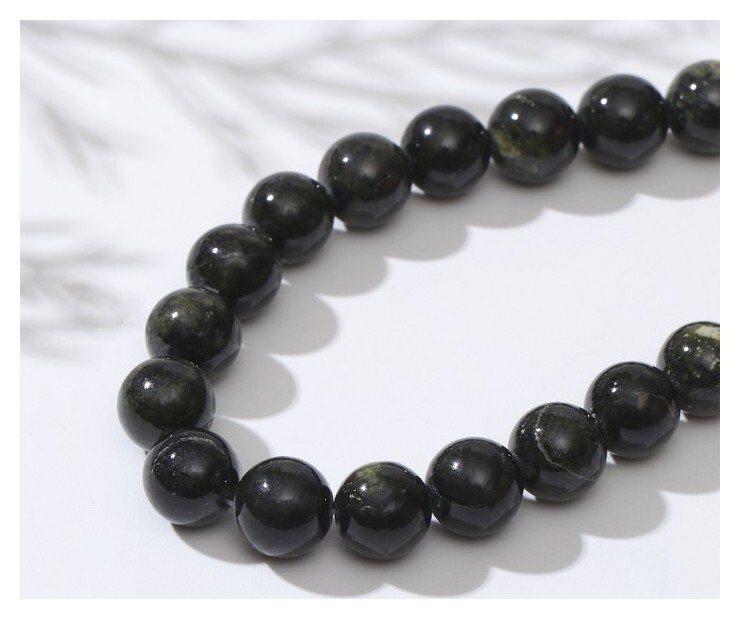 Бусины на нити шар №10 "Змеевик", 40см  