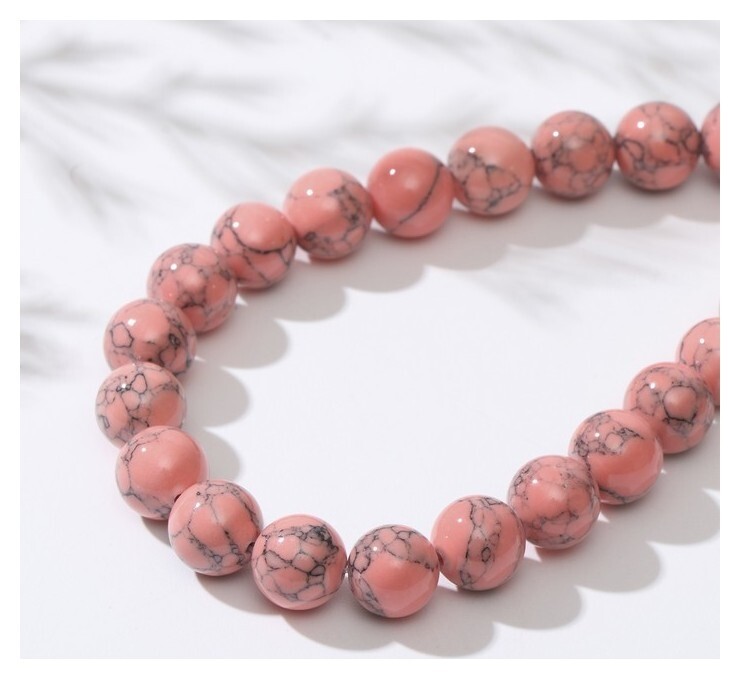 Бусины на нити шар №10 "Коралл светло-розовый", 40см  