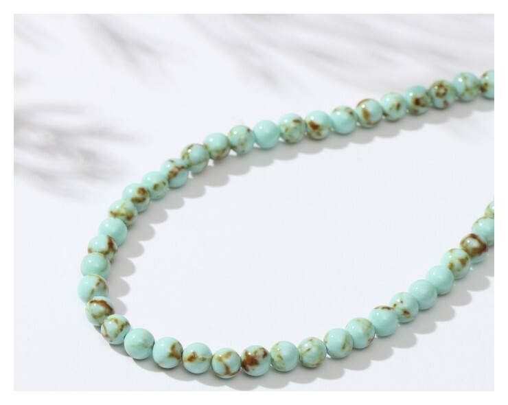 Бусины на нити шар №4 "Бирюза старая", 40см  