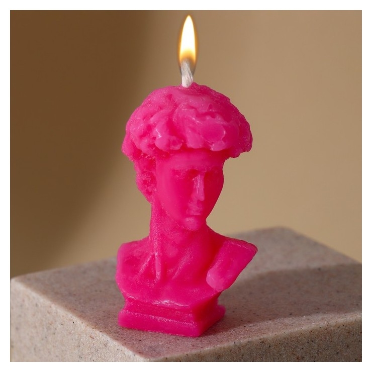 Свеча формовая «Давид», розовый, высота 6,5 см