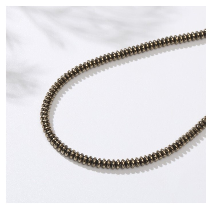 Бусины на нити "Гематит" рондель 2*4мм, цвет светлое золото, 40см  