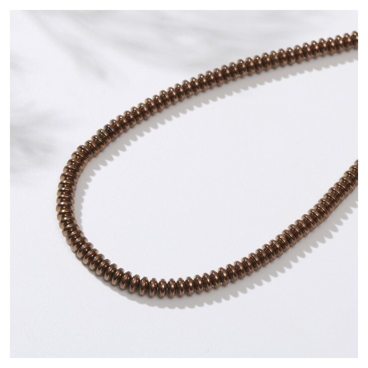 Бусины на нити "Гематит" рондель 2*4мм, цвет медный, 40см  